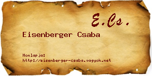 Eisenberger Csaba névjegykártya
